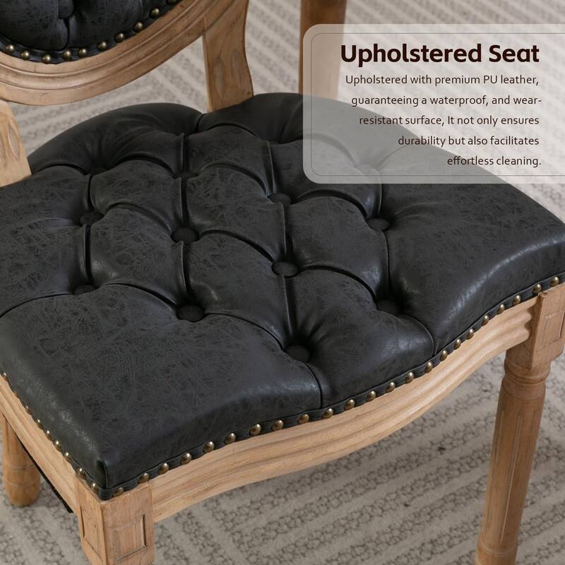 Upholstered French Style Nailhead Dining Chairs(Set of 4)