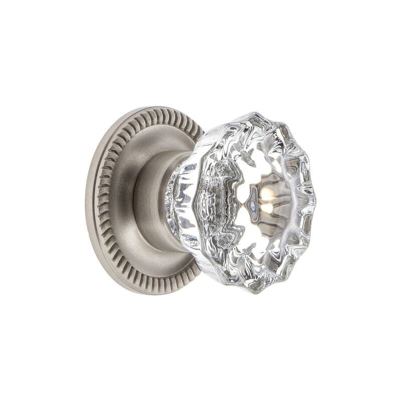 Grandeur VERS-CRYS-KNOB-NEWP Versailles 1-3/8" Vintage Fluted Crystal - Satin Nickel