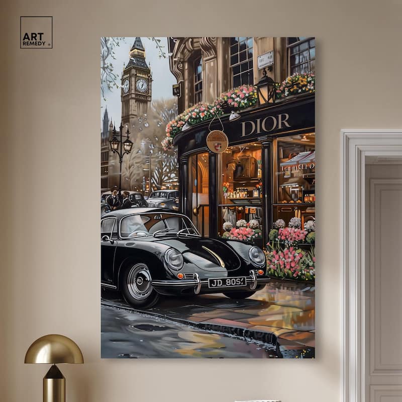 A View of London from the Car Canvas by Art Remedy, Gallery Wrapped