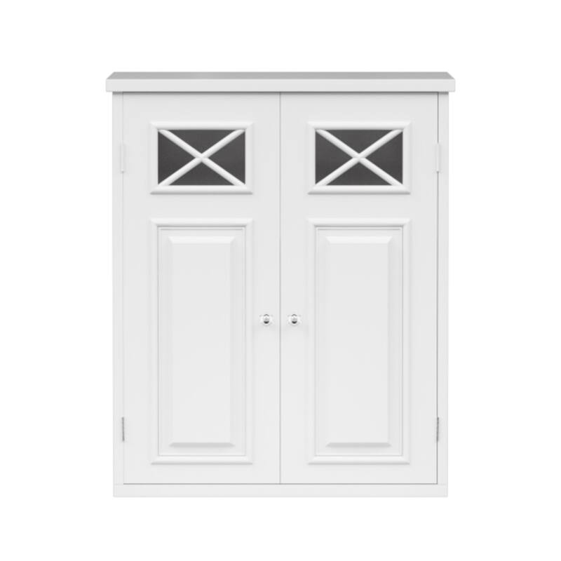 Teamson Home Dawson Removable Two-Door Wall Cabinet, White - 7"L x 20"W x 24"H