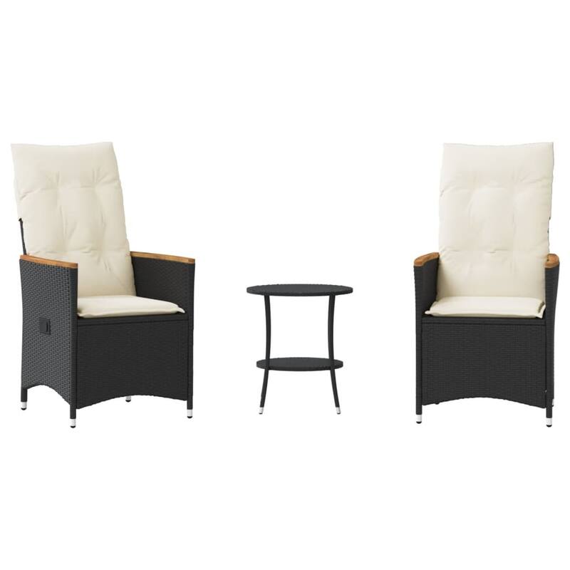 vidaXL Bistro Set Beige/Black/Brown/Grey - 23.2 x 22.0 x 36.2