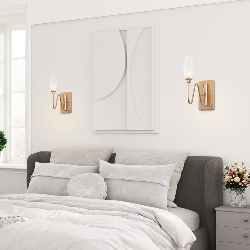Vendange Modern Rustic Flower Bathroom Vanity Lights Wall Sconce Glass Bedroom