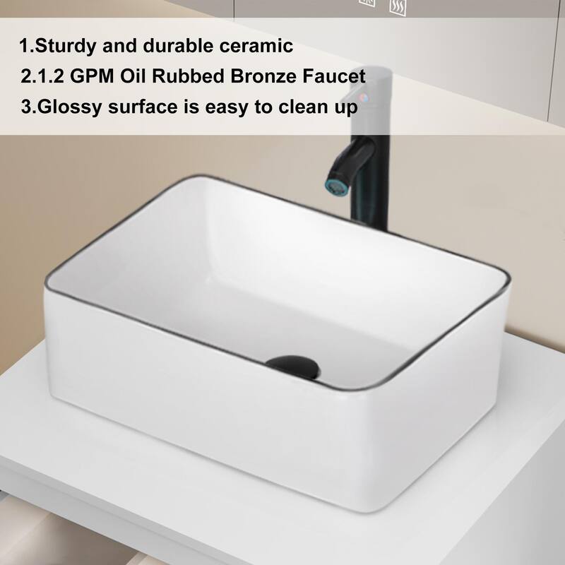 Modern Wall Mounted Bathroom Vanity Set with Vessel Sink & Faucet