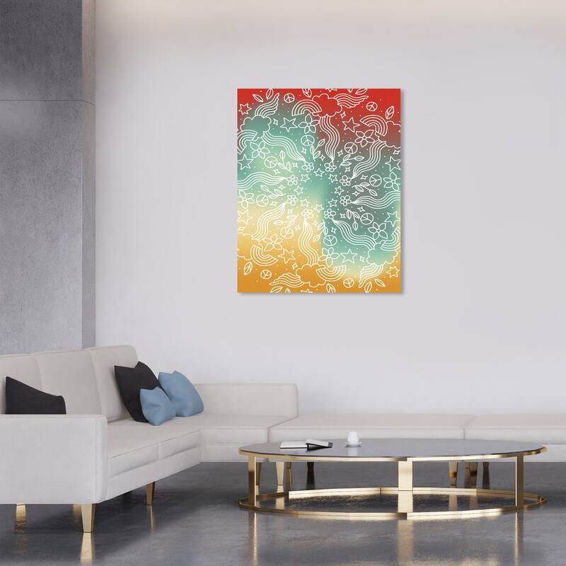 Wynwood Studio Canvas Abstract Floral Peace Atmosphere Blue Modern & Contemporary Wall Art Canvas Print - 30 x 36