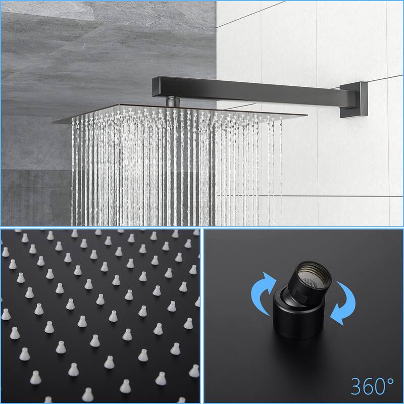 Topcraft 12-Inch Wall Mounted Square Shower System with Rough-in Valve - 12*12