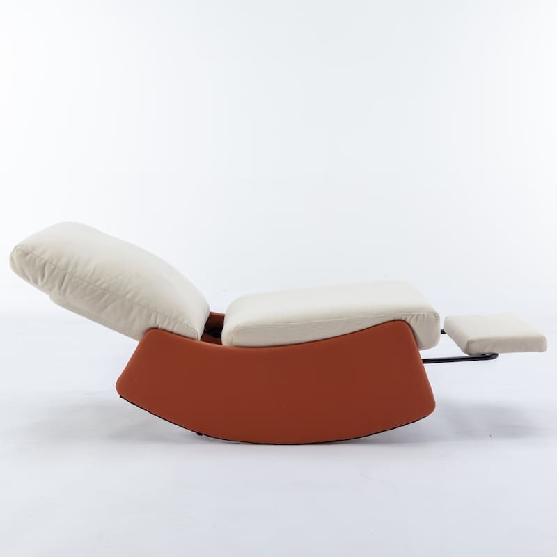 Upholstered Lounge Recliner Rocking Chair with Footrest