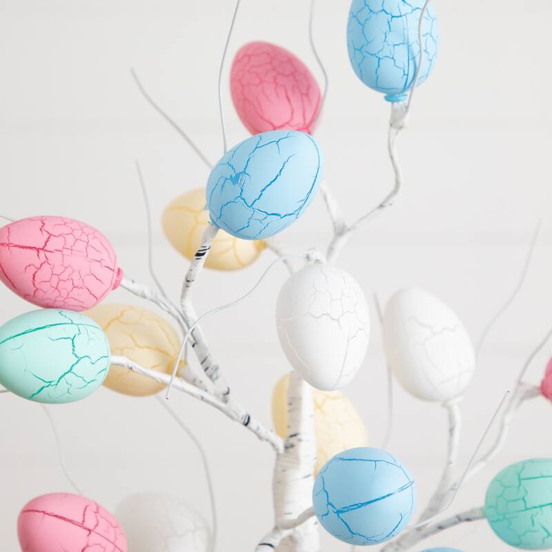 2-ft Pre-Lit Artificial Easter Egg Twig Tree with 24 LED Lights
