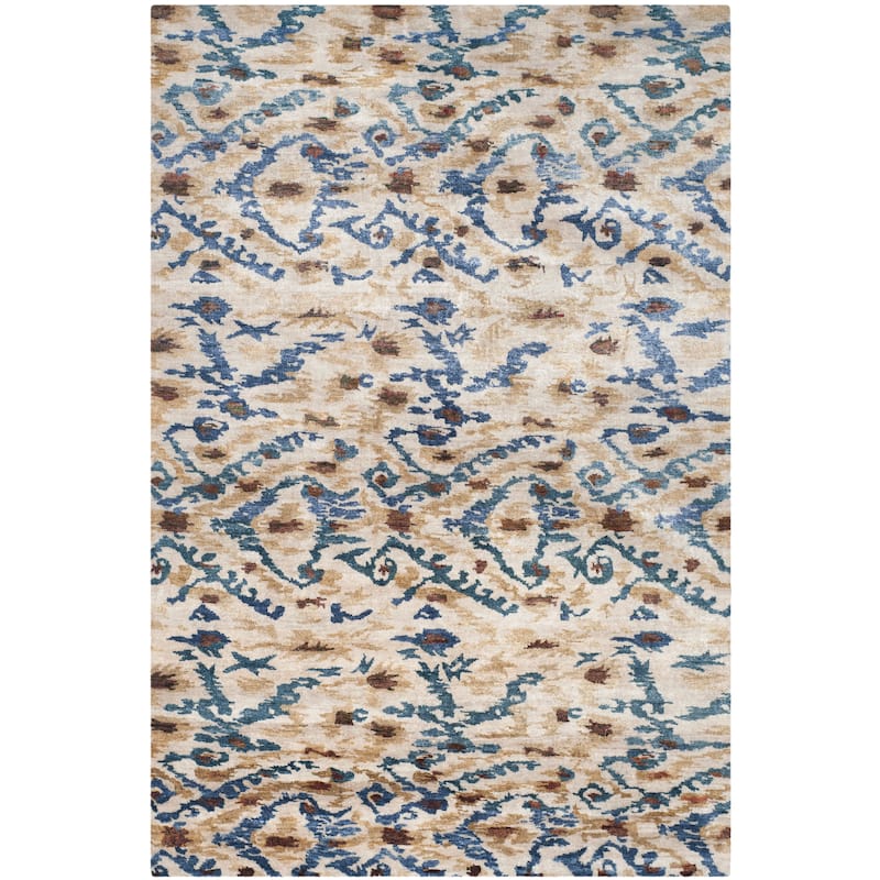 SAFAVIEH Couture Hand-Knotted Luxor Liselot Banana Silk Rug