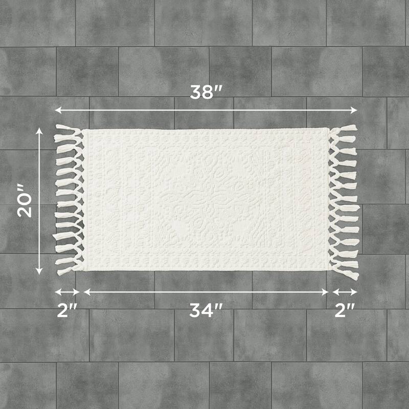 French Connection Nellore Fringe Cotton Bath Rug