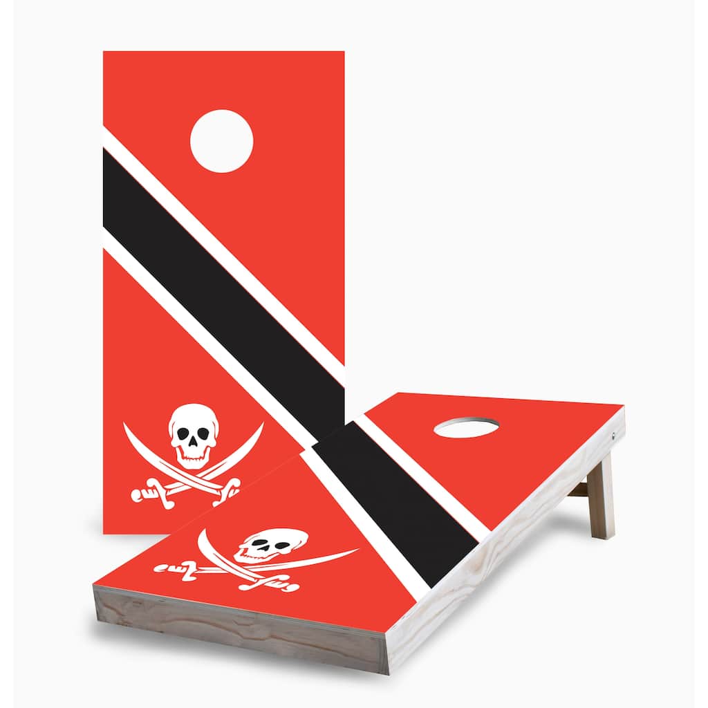 Skull and Sword with Stripes Corn Hole Board Set