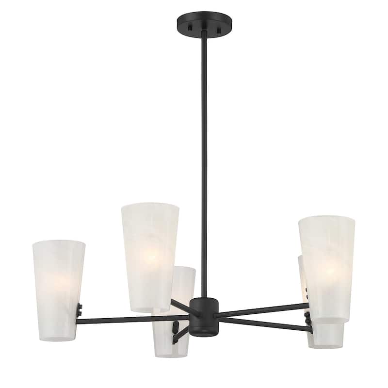 Bellevue SHCH78098 5 Light 30" Wide Chandelier with Strié Glass Shades