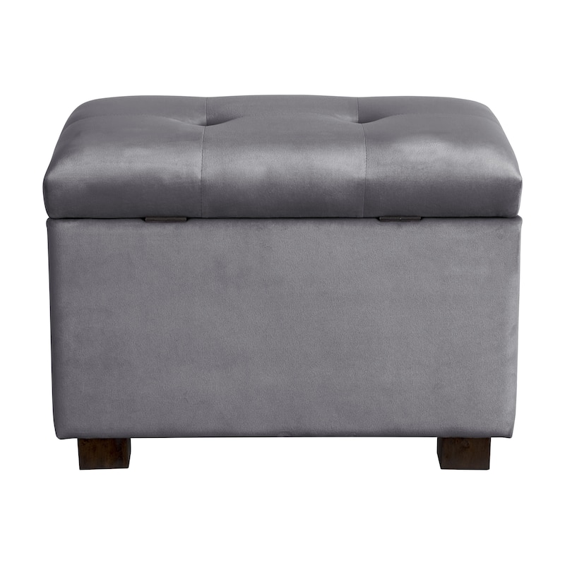 Velvet Storage Ottoman