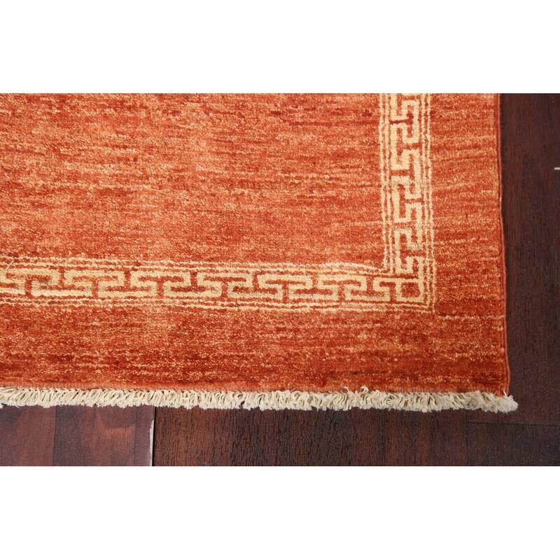 Orange Gabbeh Kashkoli Runner Rug Hand-knotted Oriental Wool Carpet - 2'7" x 9'0"