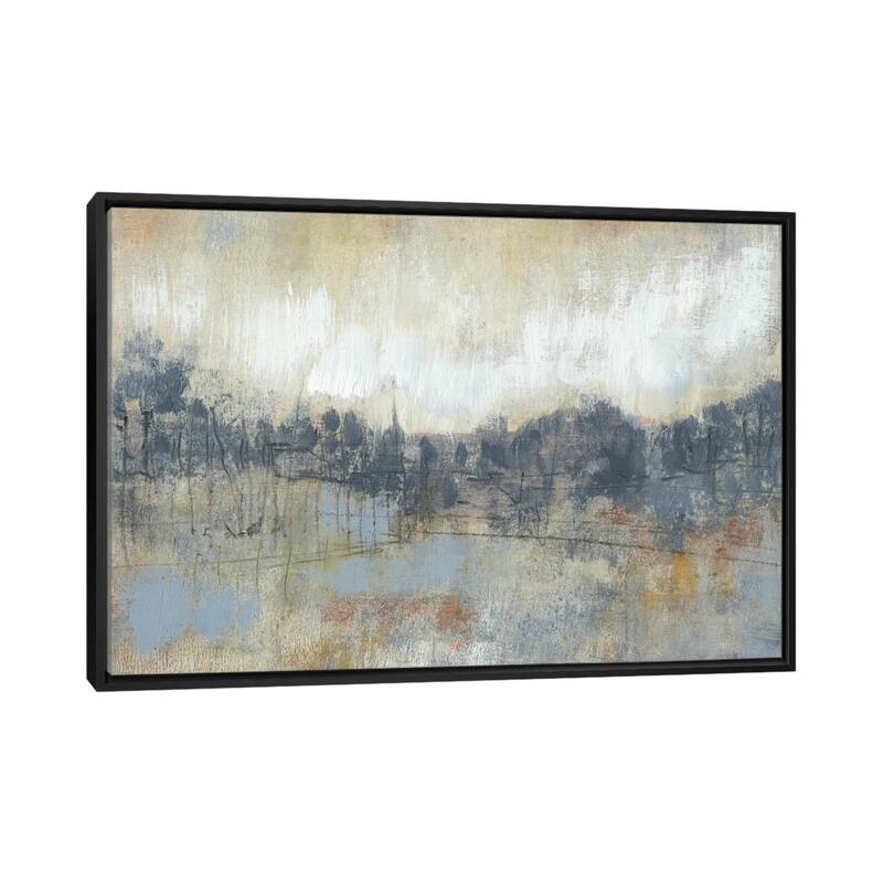 iCanvas "Cool Grey Horizon I" by Jennifer Goldberger Framed Canvas Print - Black - 26x40
