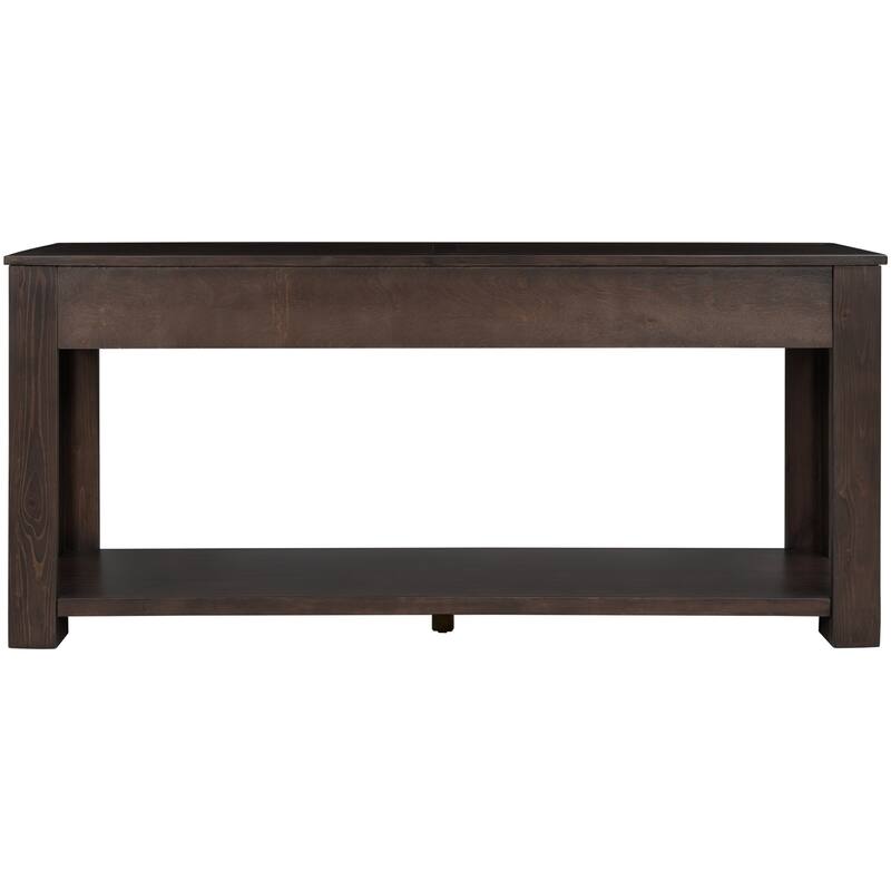 Sofa Table with Storage Drawers and Bottom Shelf - Espresso