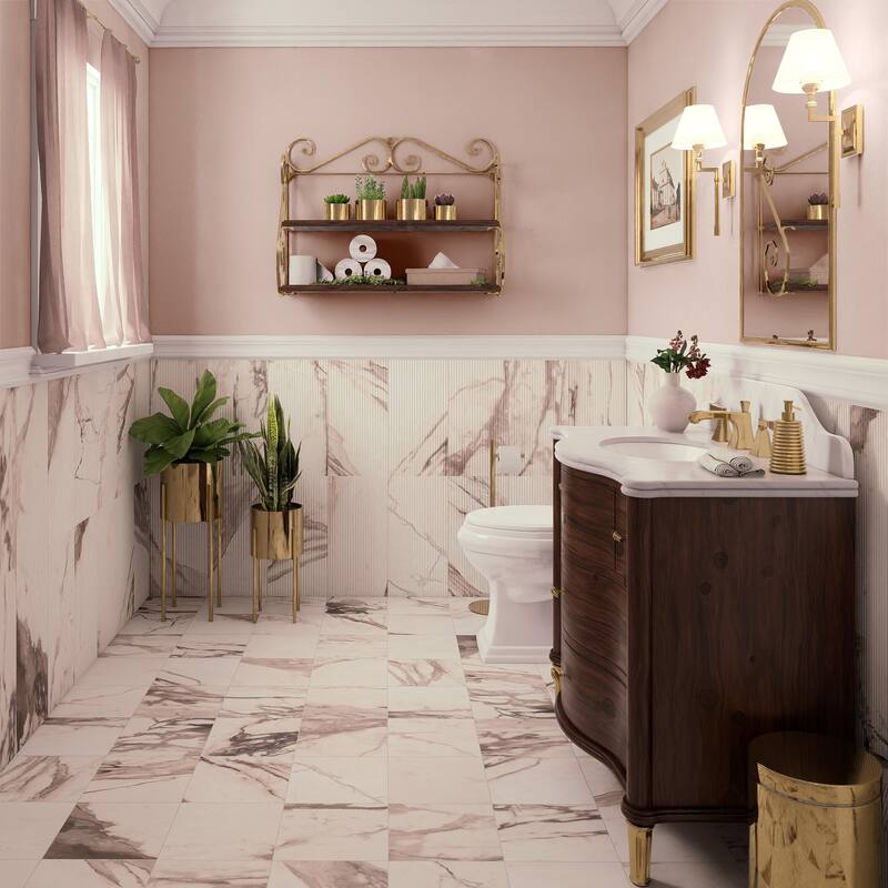 Merola Tile Reve Rose 11-3/4" x 11-3/4" Porcelain Floor and Wall Tile - Case (12 Tiles)