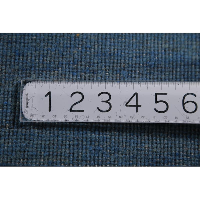 Light Blue Modern Gabbeh Oriental Area Rug Handmade Wool Carpet - 6'10" x 9'9"