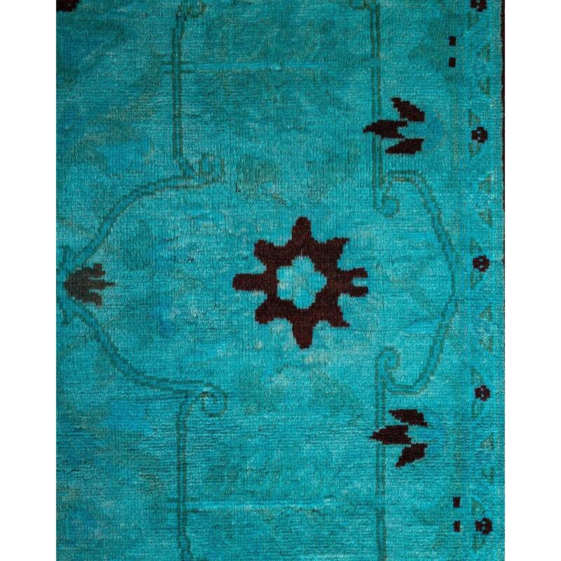 Fine Vibrance One-of-a-Kind Hand-Knotted Runner Rug - Green, 2' 8" x 12' 2" - 2' 8" x 12' 2"