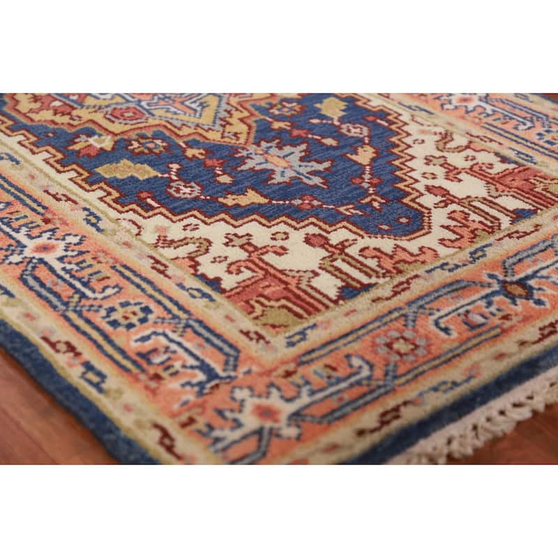 Blue Heriz Serapi Indian Foyer Rug Handmade Wool Carpet - 3'0"x 5'1"