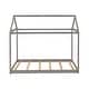 preview thumbnail 7 of 8, Twin Size Wooden House Bed, Durable Pine Wood & MDF Construction, Grey
