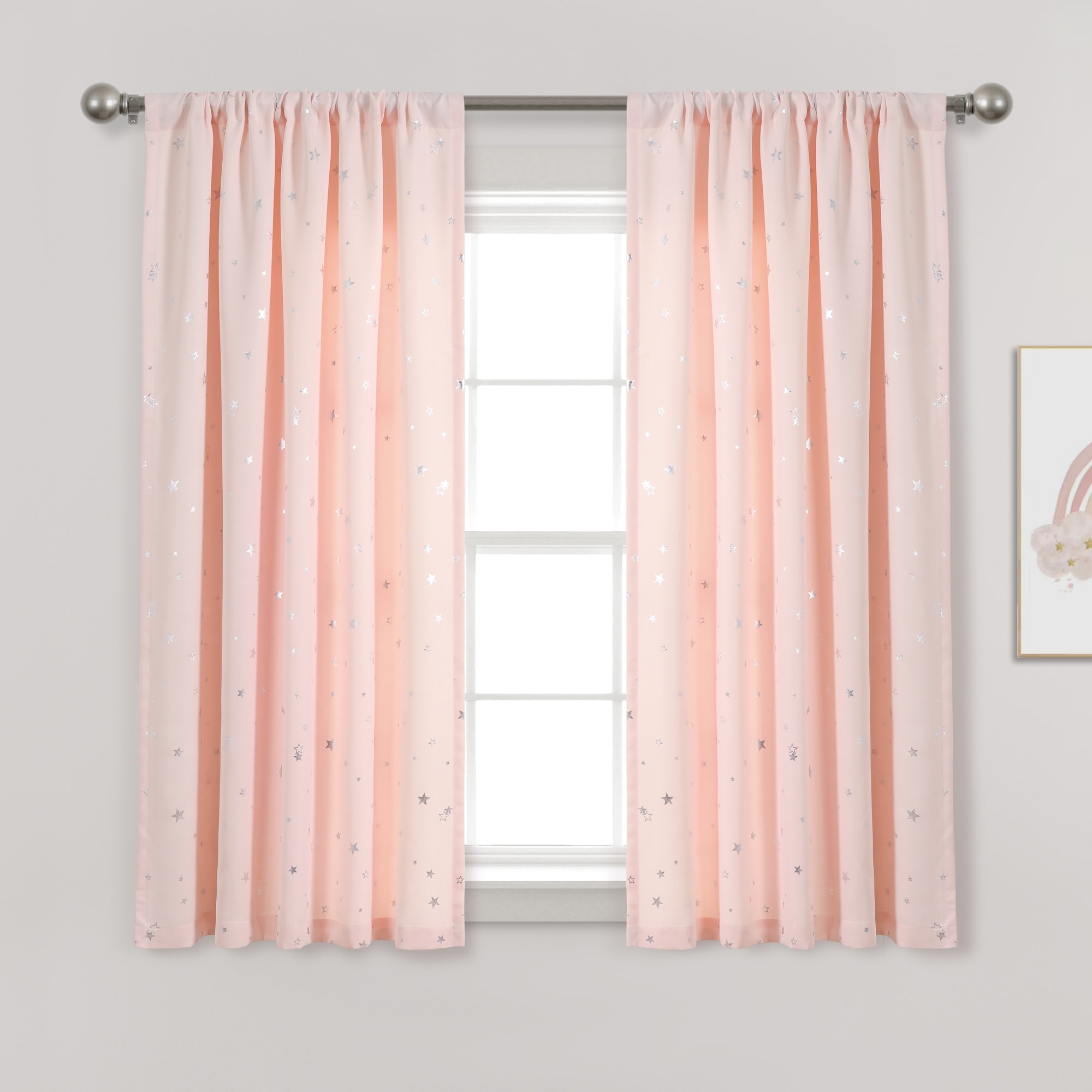 Lush Decor Star Room Darkening Window Curtain Panel Pair