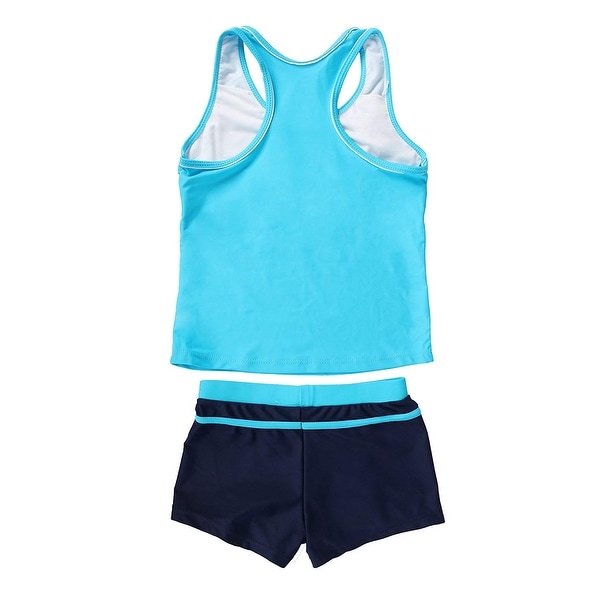 JerrisApparel Little Girls Summer Two Piece Boyshort Tankini Kids Swimsuit