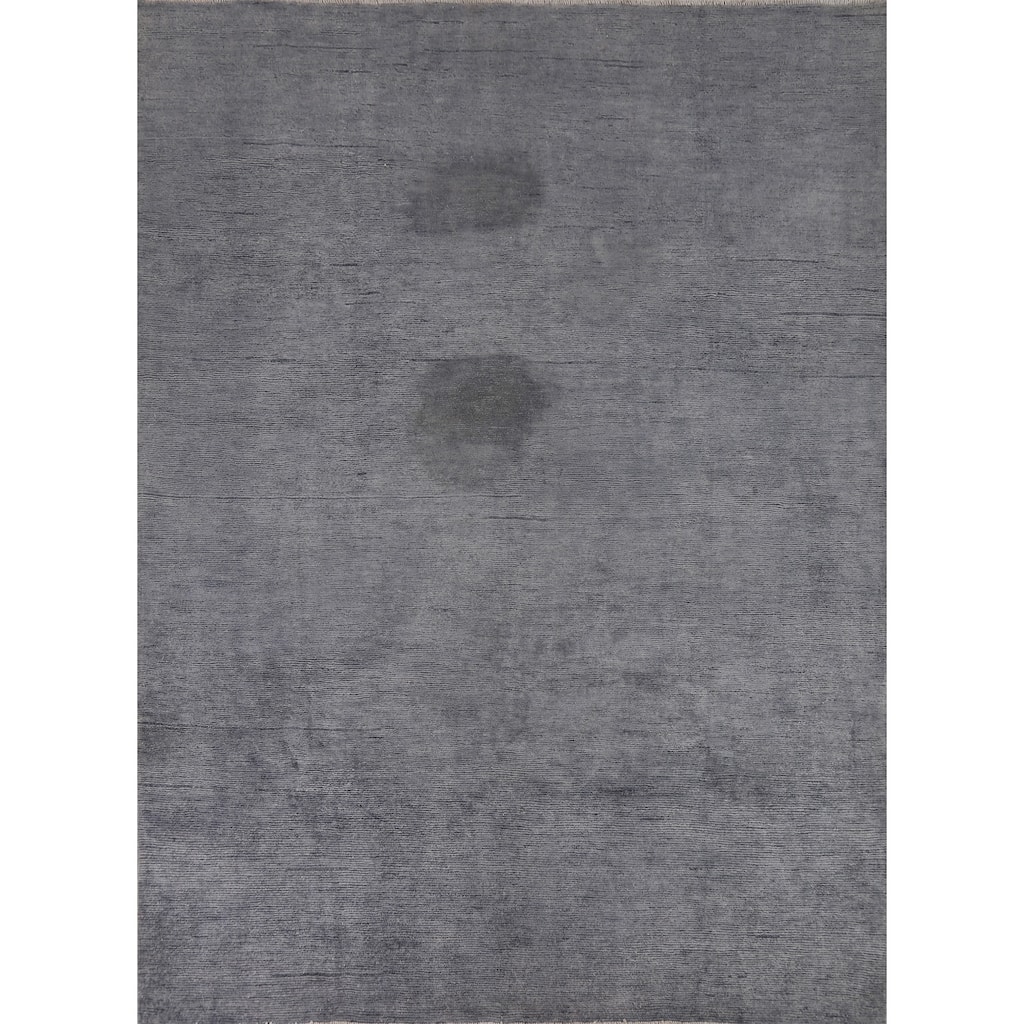 Blue Gabbeh Modern Area Rug Handmade Wool Carpet - 7'11"x 9'10"