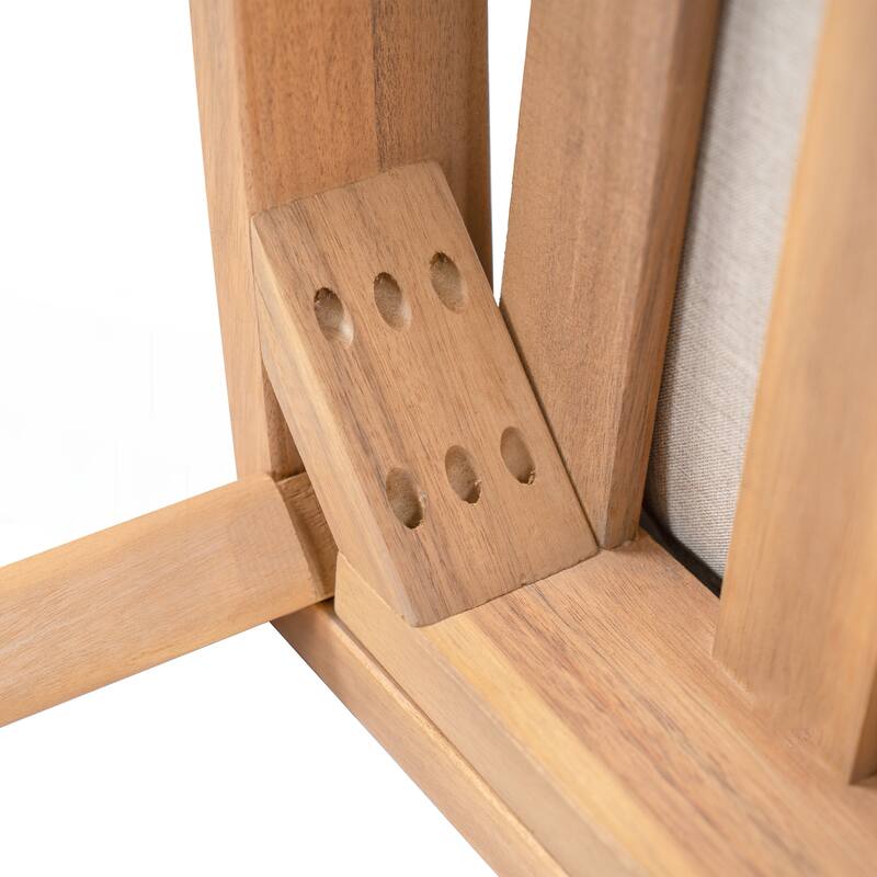 Acacia Wood Club Chair With Seat Cushion