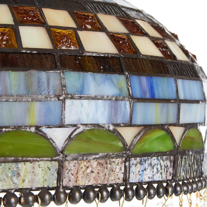 Victoria River of Goods Multicolor Stained Glass Dome Shade 64-Inch Floor Lamp - 18" x 18" x 64"
