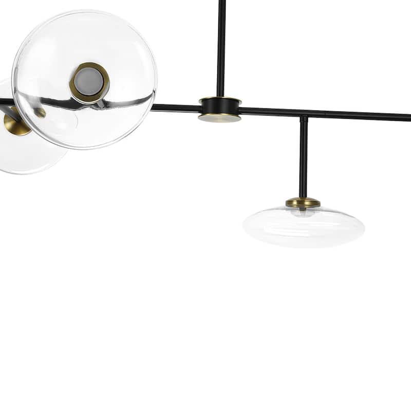 Minimalist 6-Light Dimmable LED Glass Island Pendant Chandelier