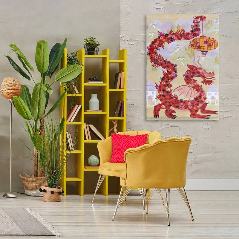 Stupell Dragon & Lantern Mythology Canvas Wall Art Design By Kay Widdowson