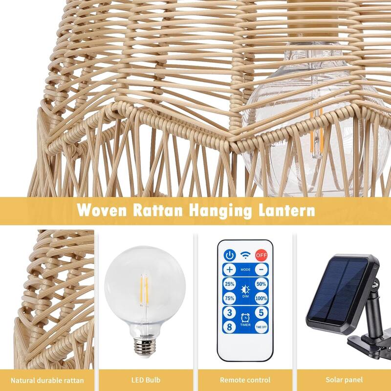 Dimmable hanging light matte pendant light plastic rattan lantern light