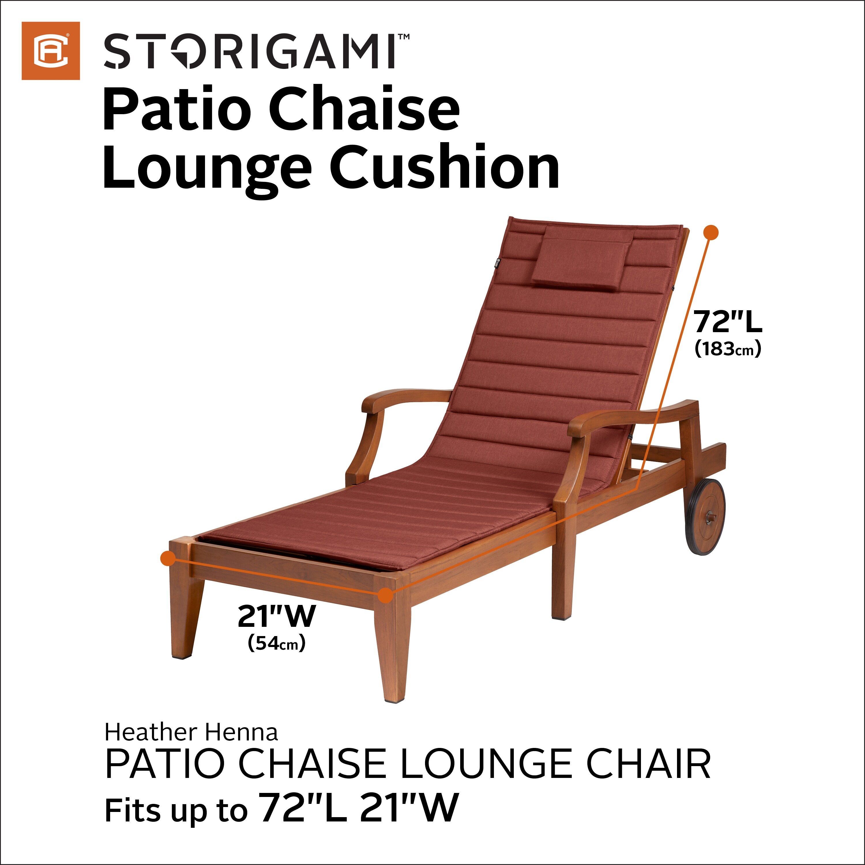 Classic Accessories 72 x 21 x 3 inch Patio Chaise Lounge Cushion Foam