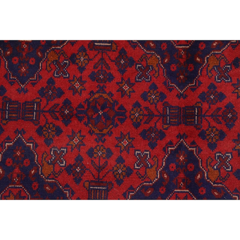 Rustic Biljik Khal Mohammadi Gracelyn Red/Blue Rug - 6'5'' x 10'0''