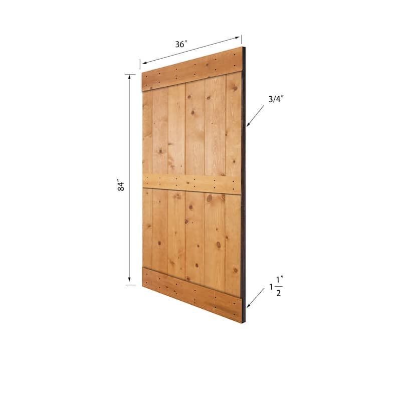 K1 Series Paneled Wood Barn Door with Installation Hardware Kit
