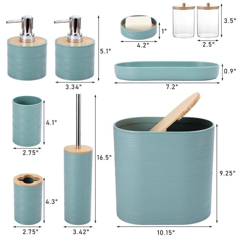 Bathroom Accessories Set with Trash Can - 1 x 1 x 1