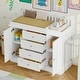 preview thumbnail 3 of 17, Modern Dresser Table Dresser with 4 Drawers and Cabinets Nursery Changing Station with Safety Guard Rail and Large Storage