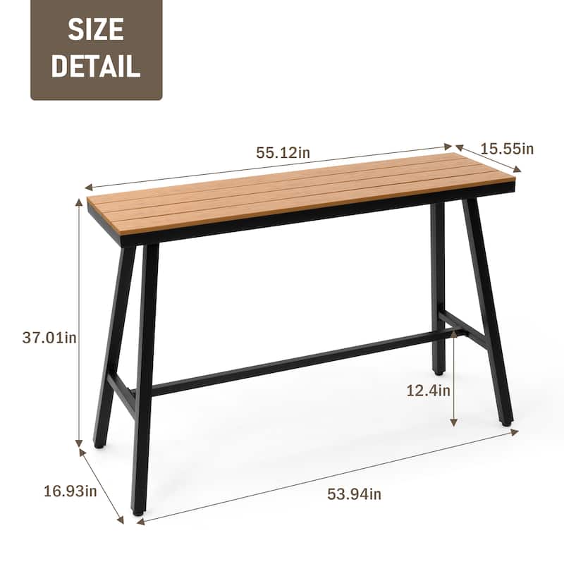 Pellebant Outdoor Bar Table Patio Rectangular