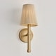 preview thumbnail 2 of 3, 5" W x 14" H 1-Light Wallchiere Sconce in Matte Brass with Tapered Bleached Natural Rope Shade - 6.25"W x 16.75"H x 7"E