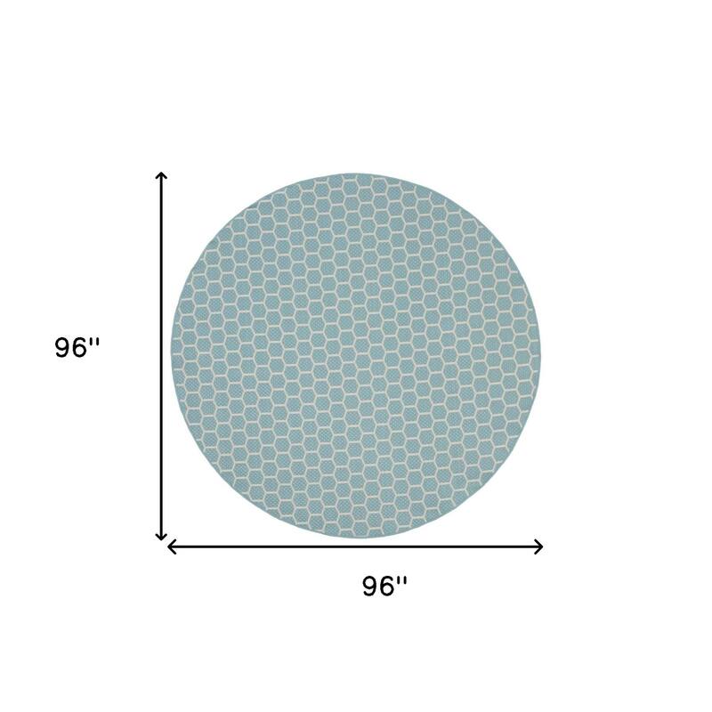 HomeRoots Geometric Modern Rectangle Outdoor Rug - 8' Round