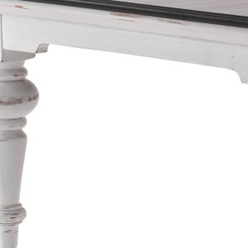 HomeRoots 39" Brown and White Wood Square Distressed Coffee Table - 39.37 x 39.37 x 19.69