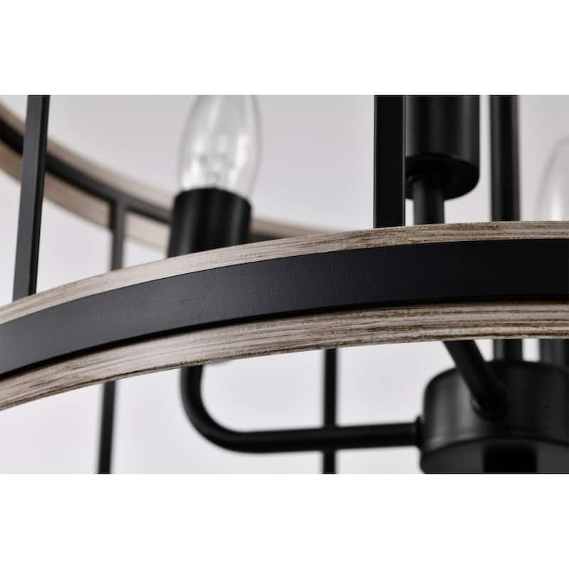 Feilim 18 Inch Airy Drum Chandelier with 4 Light Candle - N/A