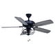 preview thumbnail 7 of 11, Reed 48 in. Matte Black Ceiling Fan, Reversible Dark Bronze-Driftwood Blades, LED Light Kit, Pull Chain, Metal Cage Drum Shade