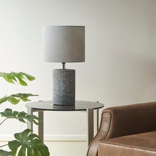 grey ceramic table lamp