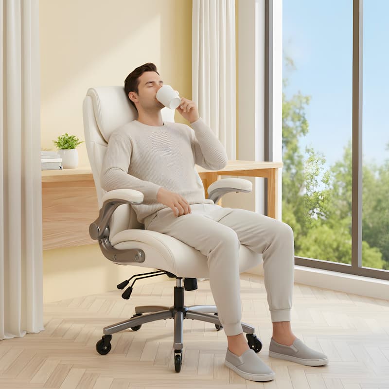 Ergonomic High-Back Office Chair in Premium Leather