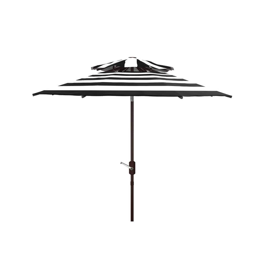 SAFAVIEH Outdoor Diljana Fashion Line 9Ft Double Top Umbrella, Base Not Included