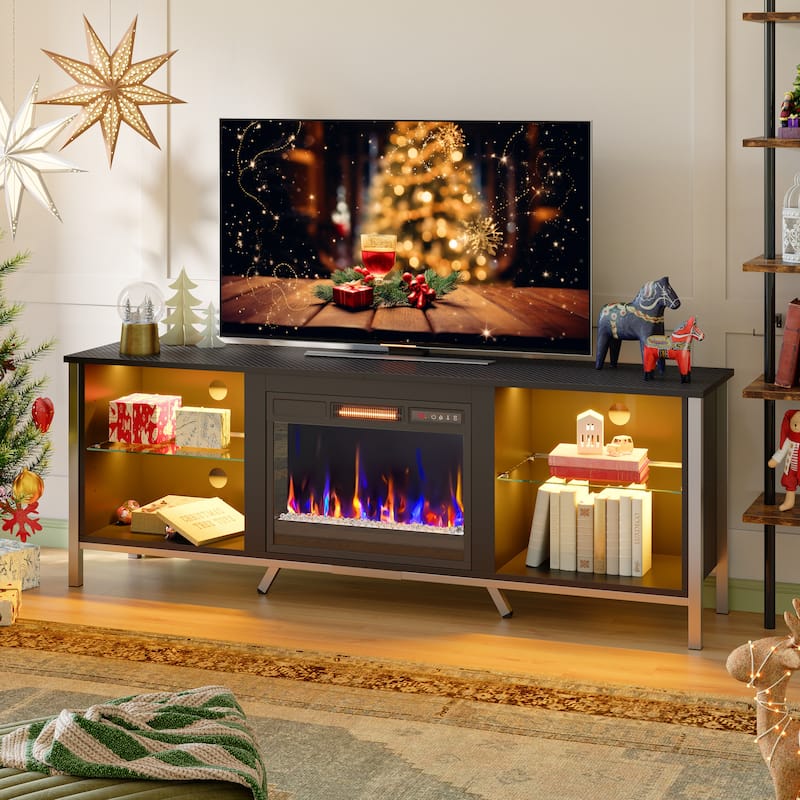 TV Stands with Fireplace for 75 inch TVs Gaming Entertainment Center TV Console - 71 inches