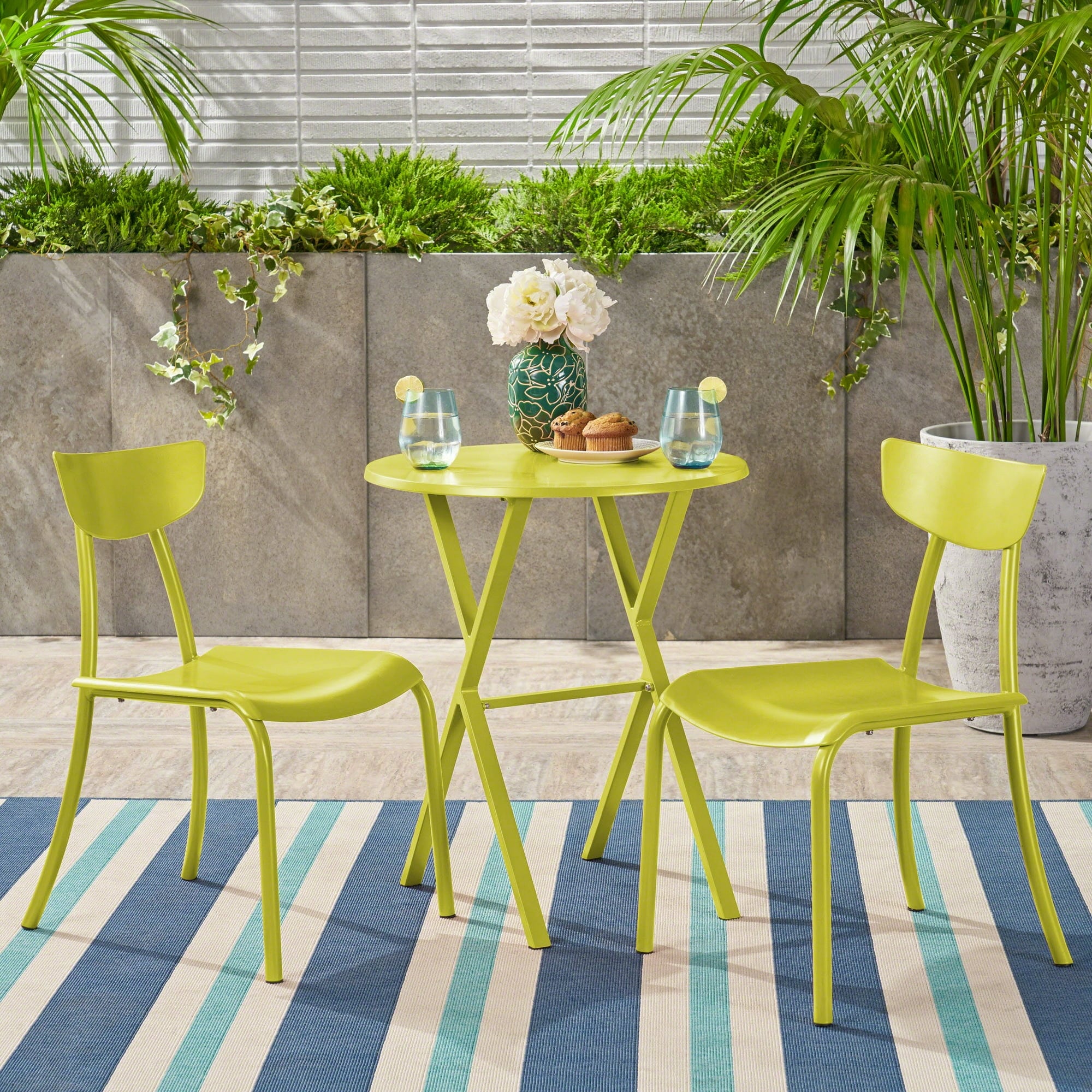 Lime green sales patio set