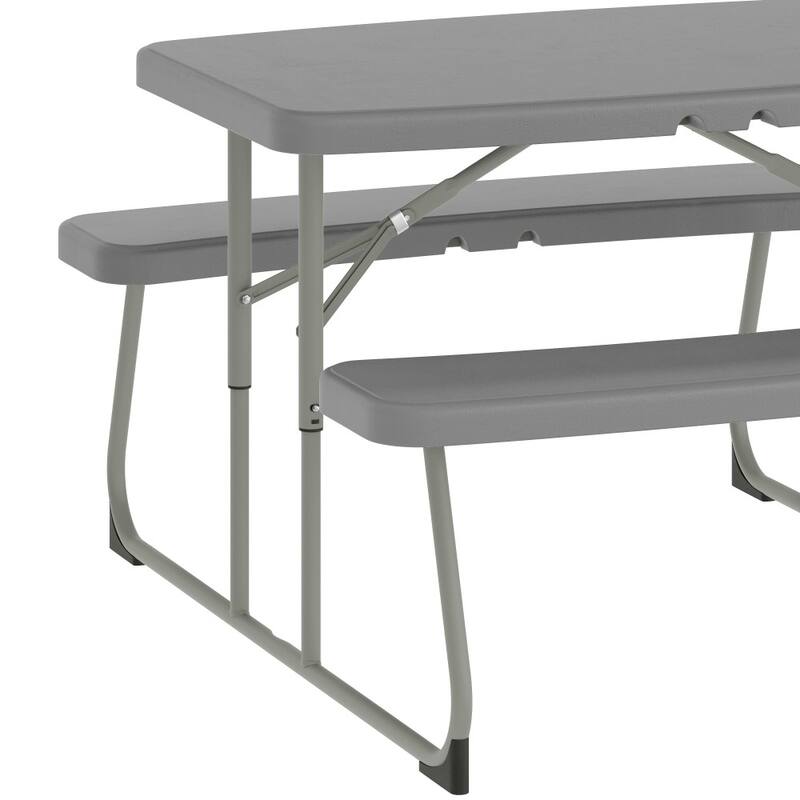 Indoor/Outdoor Commercial Grade Kids Folding Picnic Table with Benches - 37.5"D x 32.625"W x 21.5"H