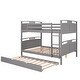 preview thumbnail 5 of 7, Full-over-Full Wood Bunk Bed with Twin Size Trundle, Separable Bunk Bed